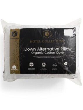 Hotel Collection White Down Alternative Pillow with Organic Cotton Cover